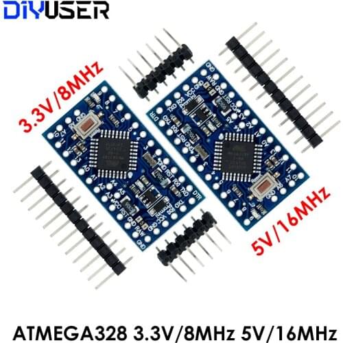 Pro Mini 328 Mini 3.3V/8M 5V/16M ATMEGA328 ATMEGA328P-AU 3.3V/8MHz 5V/16MHZ for Arduino