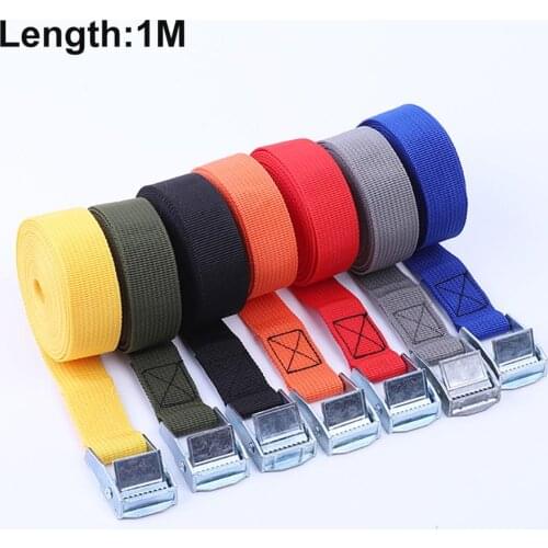 1 Meter Buckle Tie-Down Belt Cargo Straps for Car motorcycle bike With Metal Buckle Tow Rope Strong Ratchet Belt for Luggage Bag