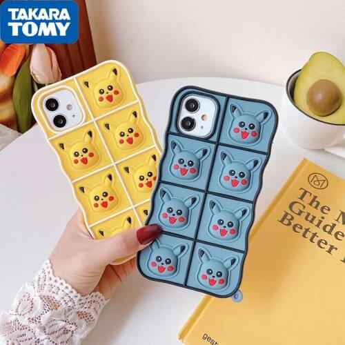 Anime Silicone Mobile Phone Protective Shell Pikachu for Iphone 11/11pro/11Pro Max/12/12Pro/12Pro Max Pop Toy Birthday Gift