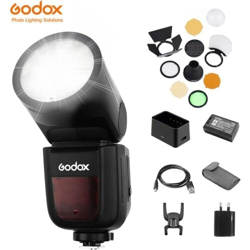 Godox V1-P V1 Camera Flash Light Speedlite Round Head Flash Built-in TTL 2.4G Wireless X System LCD Display for PENTAX Camera