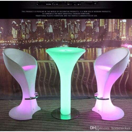LED Plastic Bar Chair Stool Lighting table Chair Multi Color Changing Luminous Table Chair wedding decor