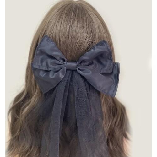 Handmade Black Bow-Knot Bridal Hair Clip Tiaras Riborn Yarn Headpiece Evening Party Dress Hair Accessories заколки на волосы