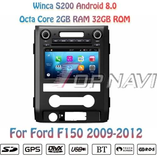 TOPNAVI 8'' Octa Core S200 Android 8.0 Car DVD Multimedia Player for Ford F150 2009 2010 2011 2012 Audio Radio Stereo 2DIN GPS