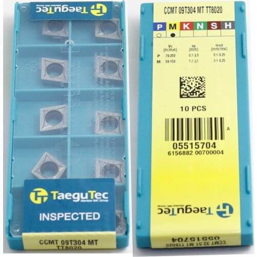 CCMT060204 FG TT8020 CCMT09T304 MT TT8020 TaeguTec External Turning Lathe Carbide Inserts