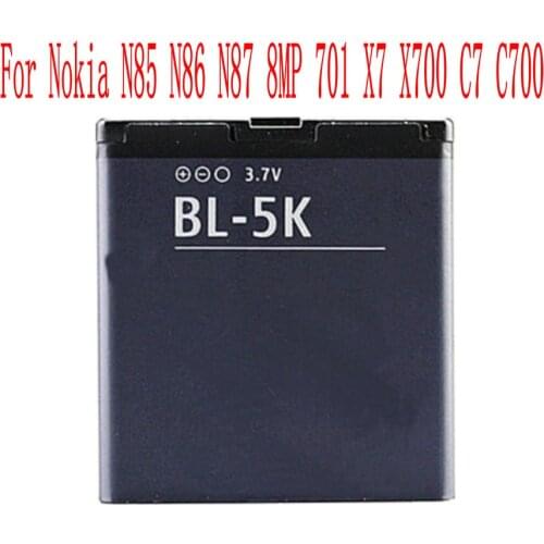 High Quality 1200mah BL-5K Battery For Nokia N85 N86 N87 8MP 701 X7 X700 C7 C700 Cell Phone