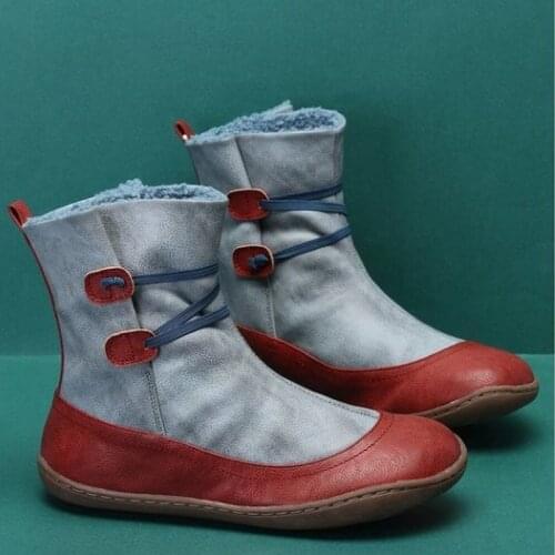 2021 New Women Boots Winter Plush Ankle Waterproof Warm Snow Boots Platform Keep with Thicken Fur Heels Botas Mujer Femme