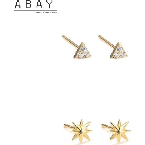 S925 Silver Triangle Micro Drill Earring New Geometric Star Zircon Retro Elegance Temperament Luxury High-grade Earrings Fashion