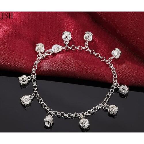 Wholesale lady Charms Crown noble Beautiful bracelet silver color cute fashion for women Wedding , bracelet jewelry JSHLH012