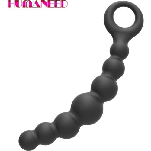 18cm Handheld Anal Plug 7 Beading Soft Silicone Sex Toys for Couple Women Vagina Masturbator Man Prostate Massage Adult Products