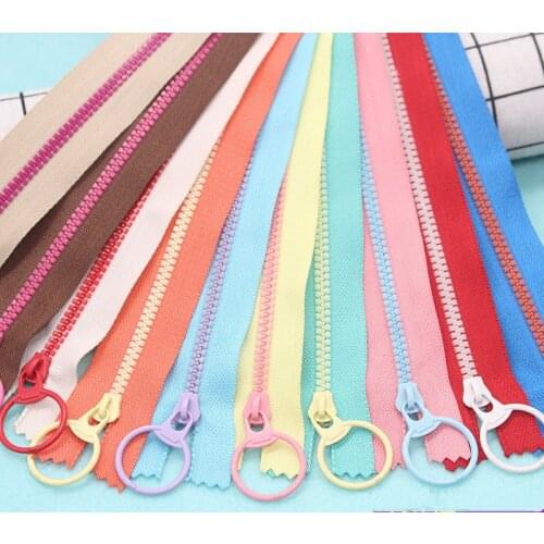 2pcs 15cm/20cm/30cm/40cm Resin Zippers Pull Ring Zipper Head DIY Sewing Handwork Bag Garment Accessory
