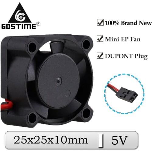 20Pcs/Lot Gdstime DC Micro Heatsink 25x10mm 25mm 5V Dupont Plug Brushless Axial Cooling Fan 25mmx10mm 2.5cm Mini Cooler Fan