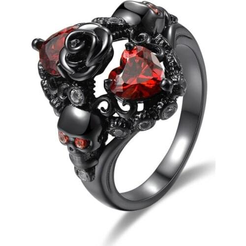 2019 jingyang Charm Gothic Zwarte Goud Classic Party Wedding Vriendschap Meisjes Ring rings for women