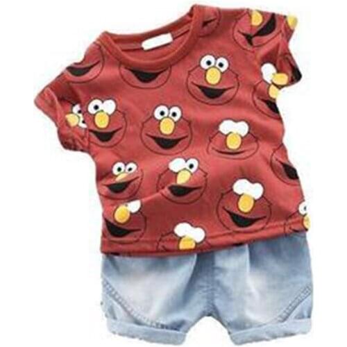 2021 Summer Baby Boy Clothing Suit Childrens Suit Cowboy Clothing Cowboy Baby Suit Cute Summer T-shirt Cartoon Clothing