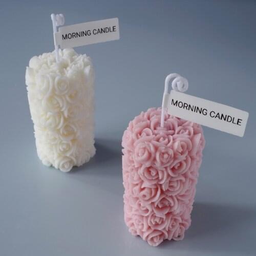 3D Rose Flower Candle Silicone Mold DIY Soap Gypsum Plaster Molds Candle Making Tools Resin Crafts Fondant Cake Decorating Mould