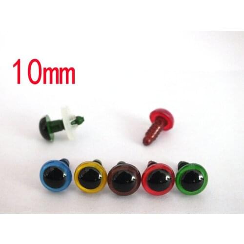 50pcs/lot 10mm 5color mixed color crystal round safety eyes