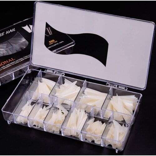 500pcs/box Full Cover Fake Nail Artificial Long Ballerina Natural False Coffin Nails Art Tips Manicure Tool DIY Nail Tools