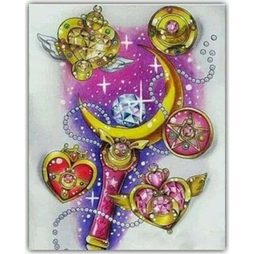 5D DIY Diamond Painting Sailor Moon Home Decoration Pendant Diamond Mosaic Embroidered Cross-stitch Rhinestone
