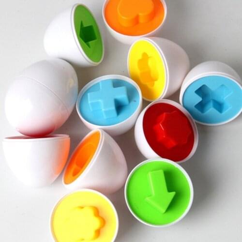 6Pcs/set By Kid Learning Education Toys Mixed Shape Wise Pretend Puzzle Smart Eggs Learning Kitchen Funny Toys Tool