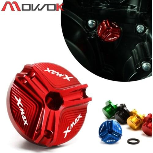 M20*1.5 LOGO"XMAX"Motorcycle CNC Aluminum Engine Oil Filler Cap Plug Screw Cover For YAMAHA XMAX 300 X-MAX 250