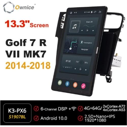 13.3 Inch 1920*1080 Ownice Android 10.0 Car Radio forVolkswagen Golf 7 R VII MK7 2014-2018 Auto GPS Multimedia Auto Rotatable