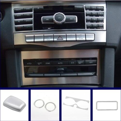 Center Console Air Condition CD Panel Decoration For Mercedes Benz E Class W212 2010-15 Aluminium Alloy Seat Adjustment Circle