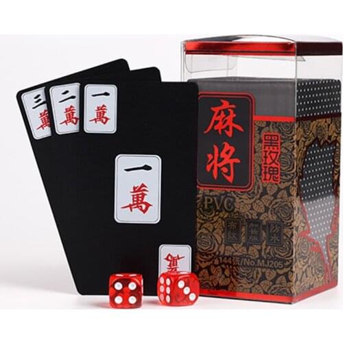 Black Rose Mahjong Top Quality Waterproof Plastic Playing Cards For Gift/Party/Family Game