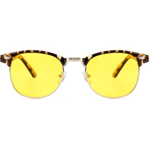 Cyxus Blue Light Blocking Computer Glasses Semi-Rimless Browline Yellow Lens for Anti Eyestrain UV, Men/Women 8056