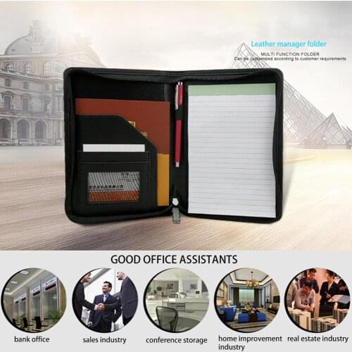 Business Padfolio A5 Manager Padfolio Multi-functional High-end PU Synthetic Leather Portfolio Writing Notepads