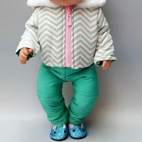 New born Baby Doll Clothes Down Coat 18 Inch Doll Clothes geen Winter jacket Baby Girl Gift