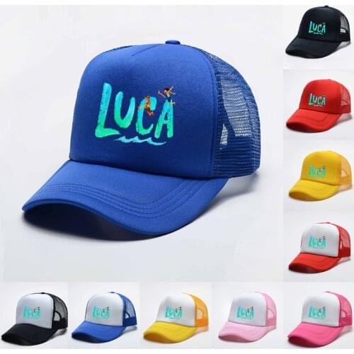 Luca Disney Childrens Hats Caps Cartoon Sun Hat Pixar Alberto Sea Monsters Mesh Breathable Sunshade Baseball Cap Child Kid Gift