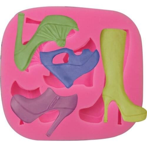 Womens high-heeled shoes modeling mold chocolate turning sugar baking cake mold gypsum dropping glue hand soap mold DIY mold