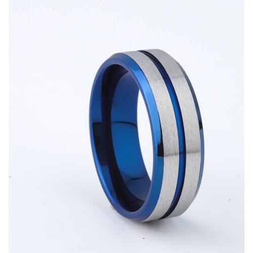 Two Tone Style 8mm Mens Ring Wedding Band Classic Male Gents Party Male Stainless Steel Jewelry Fashion Finger Rings