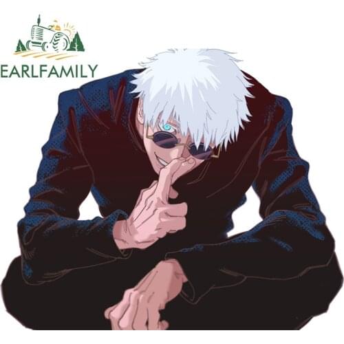 EARLFAMILY 13cm x 10.4cm Cool Car Stickers for Jujutsu Kaisen Gojo Satoru Decals Laptop MotorcycleTrunk Car Assessoires