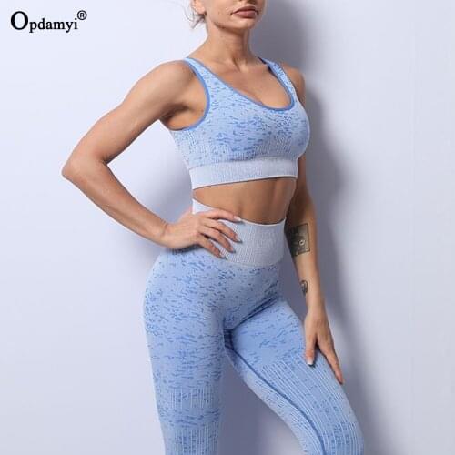 Camo Yoga Set Seamless Women Gym Sport Suit High Waist Leggings Sport Bra Fitness Athletic Wear Workout Clothes Femme Sportswear