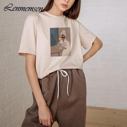 Lenmemsen Women's Short T-shirts