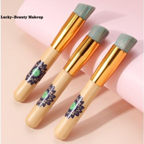 Lucky-Beauty Makeup Brush Soft Hair Oblique Head Liquid Foundation Brush Beauty Tool Bevel Superfine Synthetic Hair Makeup Brush