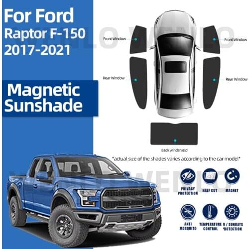 For Ford Raptor F150 2017-2021 Magnetic Special Curtain Sunshade Car Front Rear Windows Foldable Windshield Windscreen Block UV