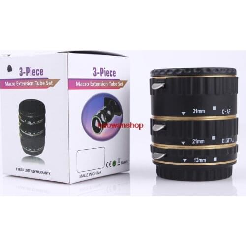 Metal AF Auto Focus Macro Extension Tube Ring For canon EF EF-S 60D 650D 5DII 70D Golden