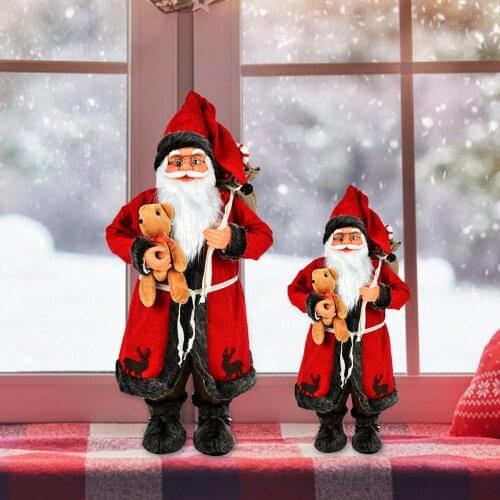 2020 2021 New Christmas Decoration Santa Claus Doll Gift Christmas Tree Decor Creative Plush Santa Claus Toy Ornaments 30/45cm