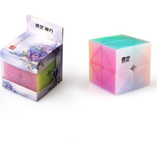 Newest QiYi Qidi S Cube 2x2x2 Anti-adhesive Magic Cube with Elastic Spring Educational Toys for Brain Trainning Jelly Color