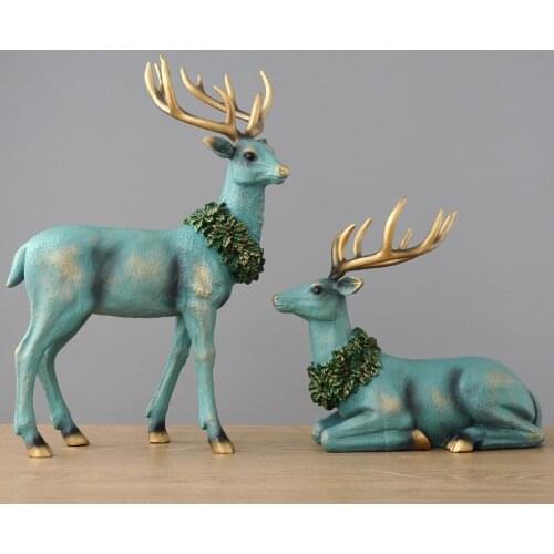 New lovers deer ornaments living room wine cabinet decoration creative home office porch business gifts crafts