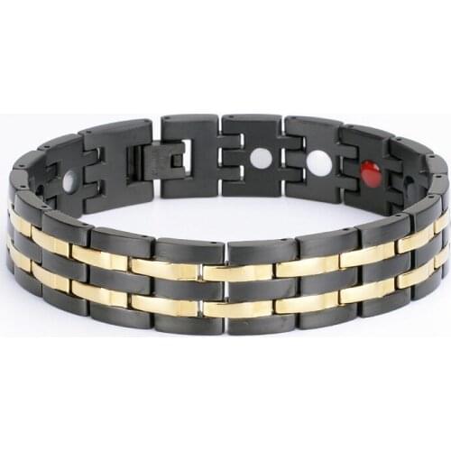 New Energy Healing Bracelet Stainless Steel Magnetic Therapy Bracelet Fashion Stainless Steel Men Wirstband Gertanium Jewelry