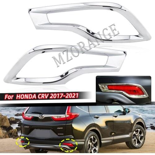MIZIAUTO Rear Bumper Light Cover Trim For Honda CRV CR-V 2017 2018 2019 2020 2021 Tail Reflector Chrome Trim Car accessories