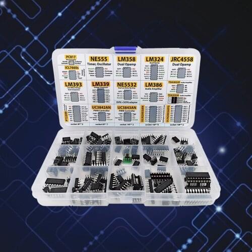150 Pcs Opamp Oscillator Timer Optocoupler IC Pwm IC Chip Assortment Operational Amplifier PC817 NE555 LM358 LM324 JRC4558