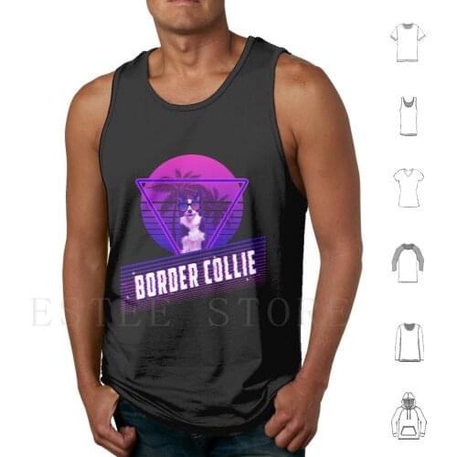 Border Collie Love Beach Tank Tops Vest Sleeveless Border Collie Puppies Border Collie Mini Border Collie Dog Border