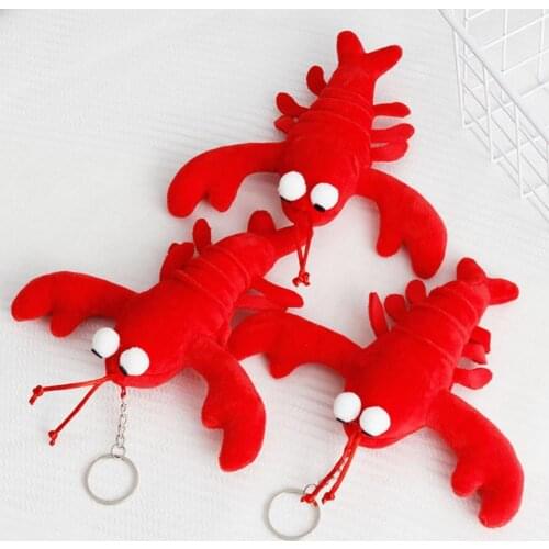 Plush Keychain Cartoon Crayfish Shape Girl Gift Soft Crayfish Shape Pendant Car Charm for Handbag Car Funny Key Holder Toys