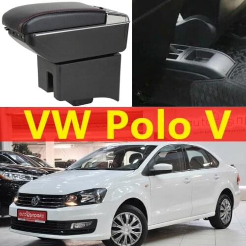 For Volkswagen VW Polo 5 armrest box caja universal car center console caja modification accessories double raised with USB