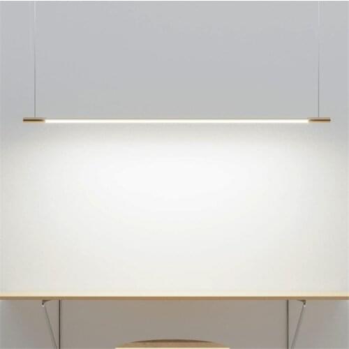 Nordic Modern Minimalist Pendant Lights Simple Long Strip Restaurant Bar Hanglamp Creative Luxury Brass Dining Room Hanging Lamp