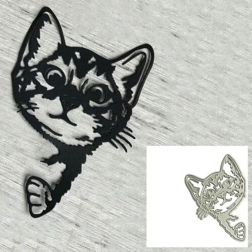 MEET HUANG Peeking Cat Metal Cutting Dies New 2021 Decorative Embossing Papercard Crafts Die Cut Die 2021
