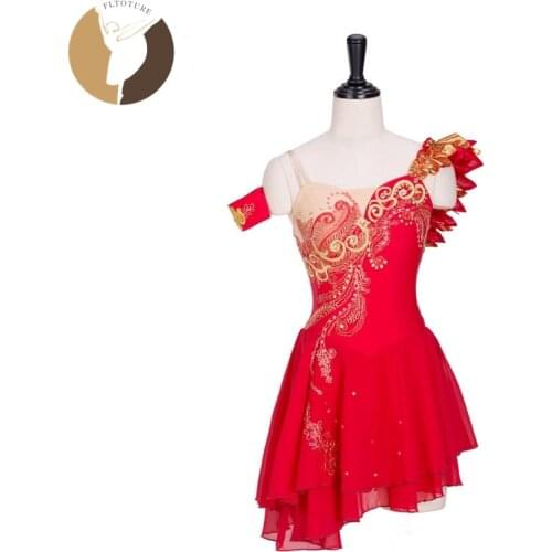 FLTOTURE AT1304 Professional Ballet Skirt Dance Costumes Red Short Skirt Diana Acteon Dance Wear Cupid Ballet Costumes Skirt
